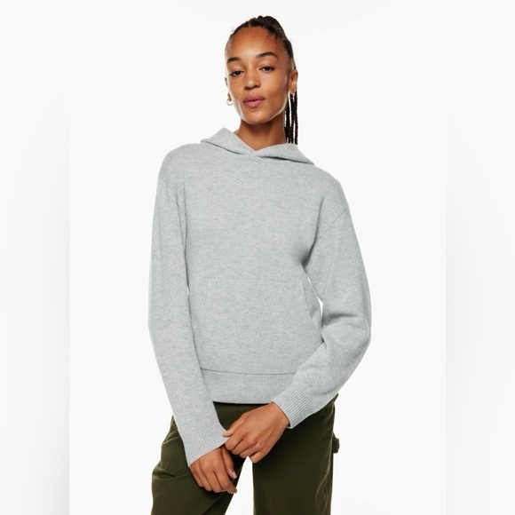 Aritzia TNA Cashwool Hoodie in Light Grey - Picture 1 of 12
